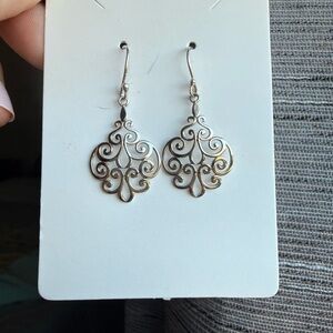 Elegant NWT Sterling Silver Filigree Earrings Sexy Classy Gift Delicate Wedding